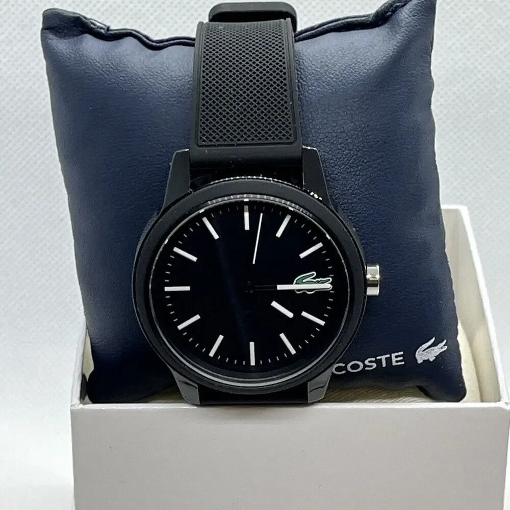 Lacoste 791472904 Men Black Silicone Strap Analog Dial Quartz Wrist Watch JMB64